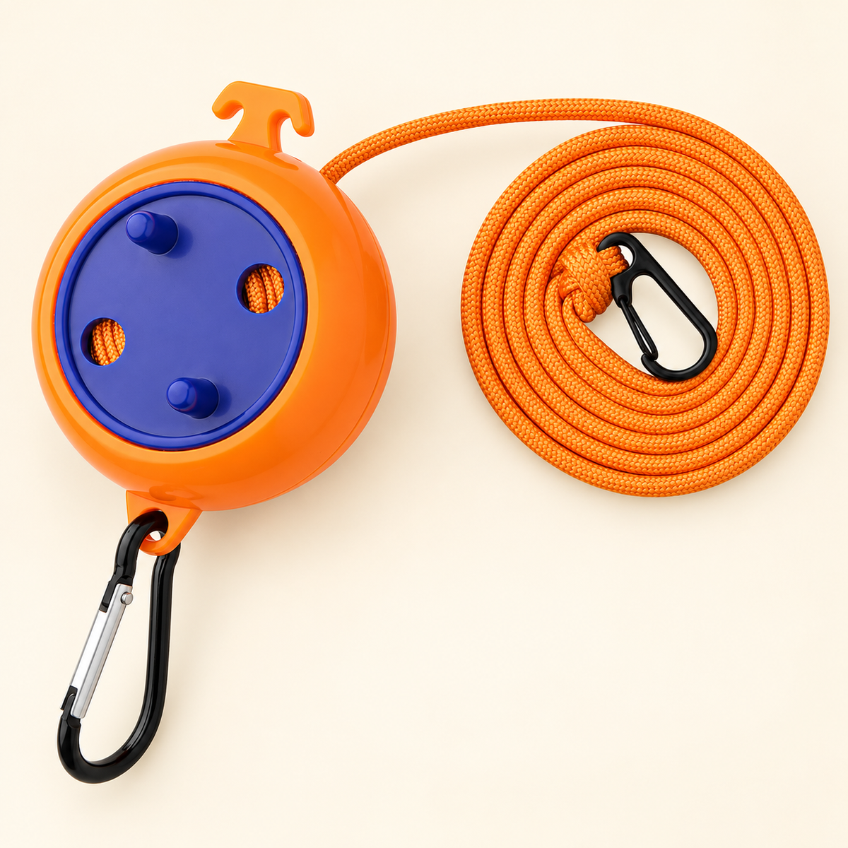 Travel Clothesline Reel — Orange — product view — product illustration