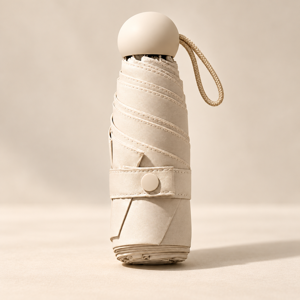 Compact Folding Umbrella — Cream — product detail — product illustration