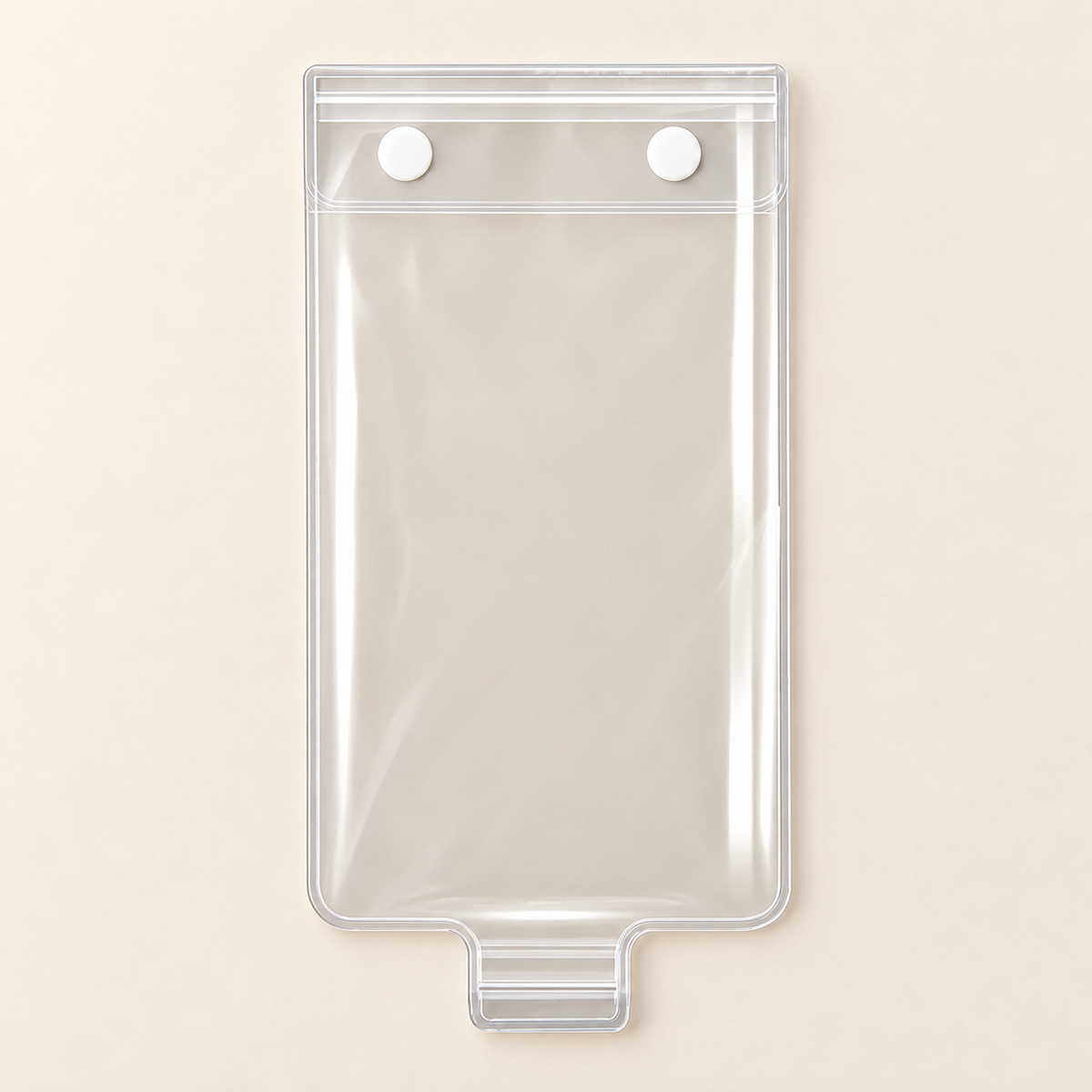 Clear Phone Sleeve with Bottom Tab — product view — product illustration