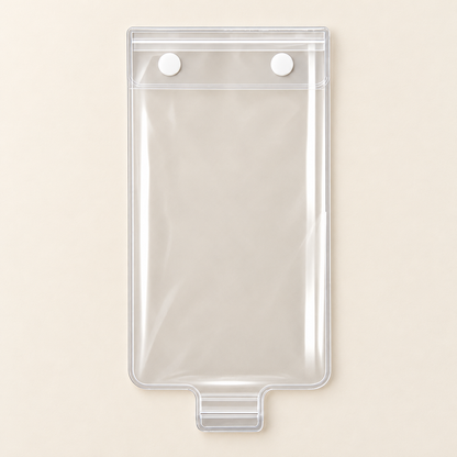 Clear Phone Sleeve with Bottom Tab — product view — product illustration