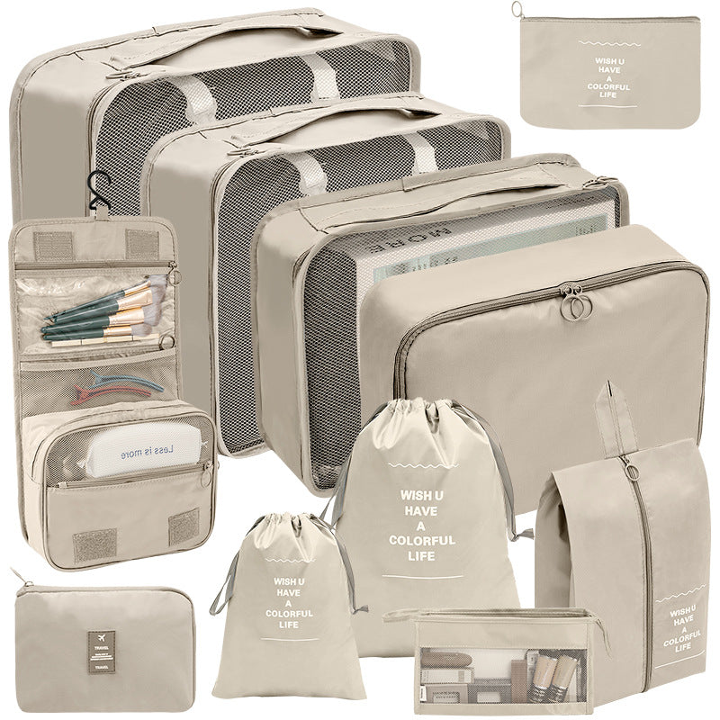 Delunie 11-Piece Travel Organizer Set — Beige — product view