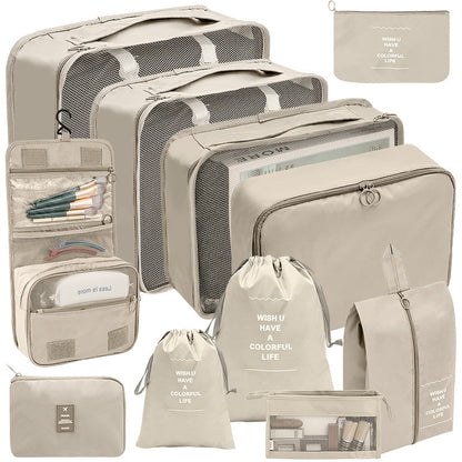 Delunie 11-Piece Travel Organizer Set — Beige — product view